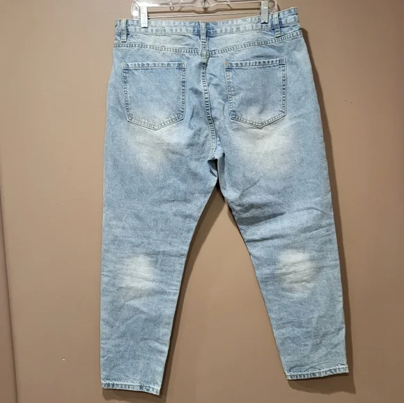 Boston Proper Sequined Floral Embellished Ankle Jeans sz 16 - Picture 5 of 8